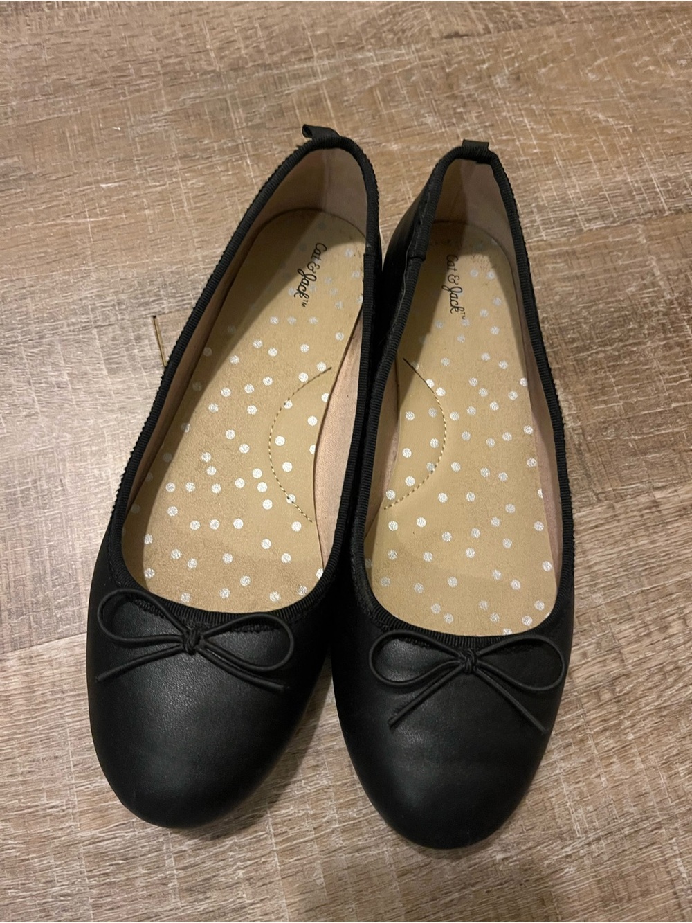 Cat & Jack Black Girls' Ballet Flats with Bow
